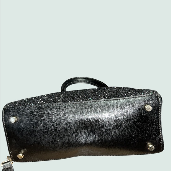 Kate Spade Black Glitter Domed Satchel EUC - Picture 5 of 5